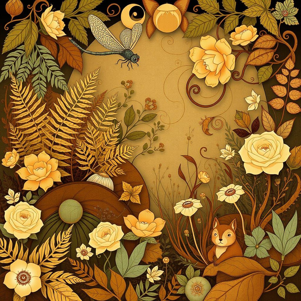 Ethereal Art Nouveau Garden Sanctuary