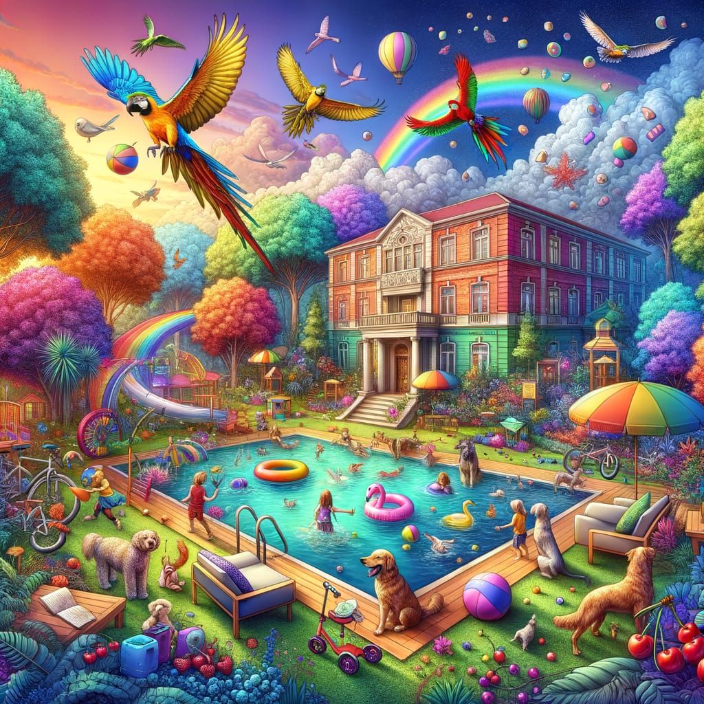 Dream School in Childlike Hand Drawing Style