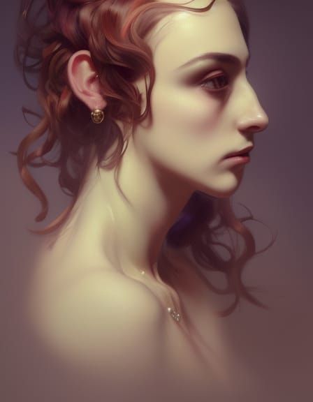 Victorian Transgender Portrait in Art Nouveau Style