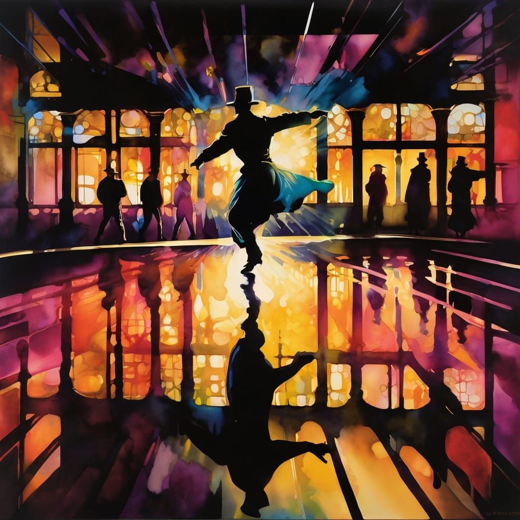 Ethereal Dance of Light and Shadow in a Subway Oasis