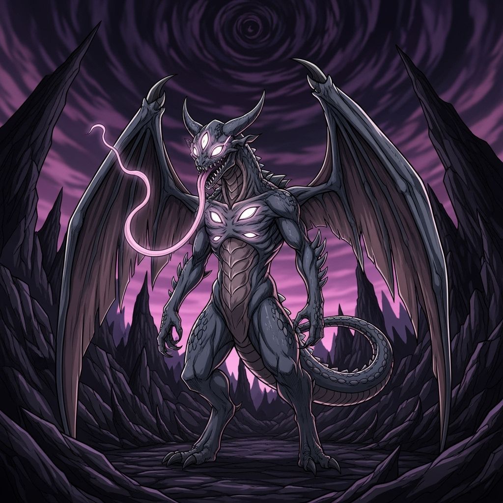 Eldritch Demeras Creature in Studio Trigger Anime Style