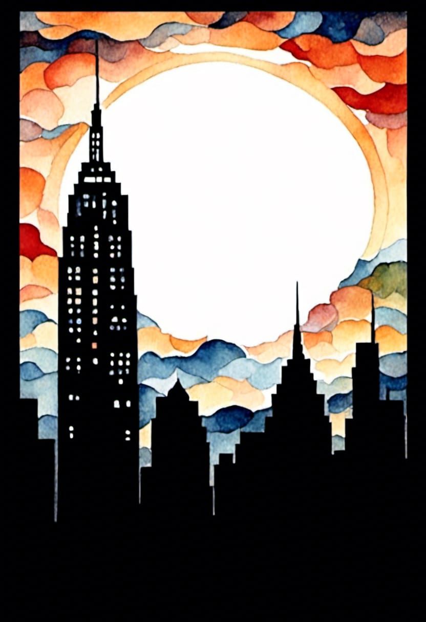 Psychedelic Cityscape at Dusk: Bohemian Style