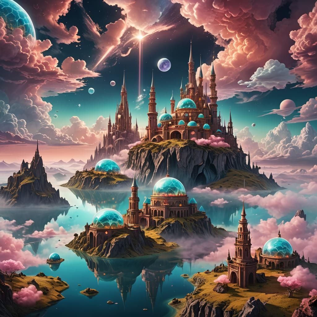 Surreal Translucent Dome Over Glowing Landscape