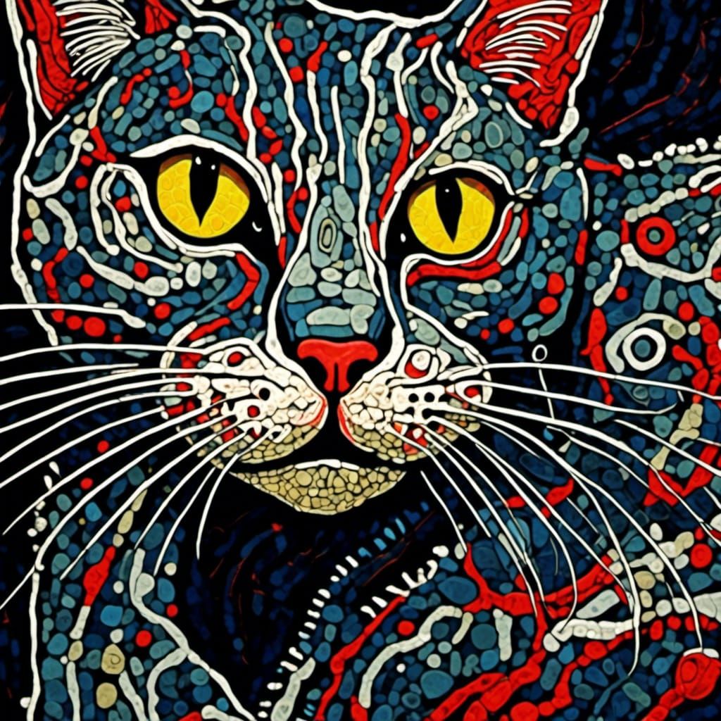 Close-Up of Black Cat Purring in Soft Light