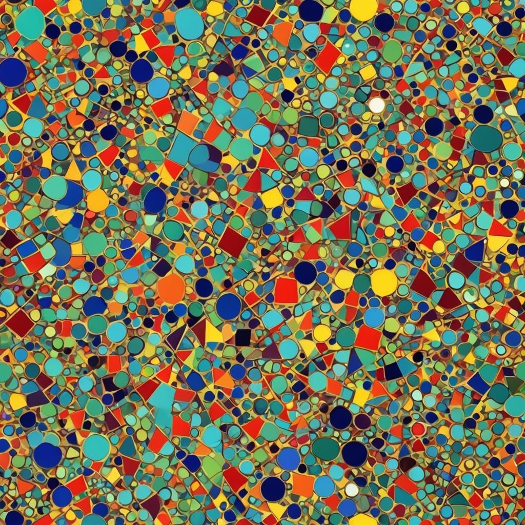 Abstract Art with Complementary Colors and Fine Details