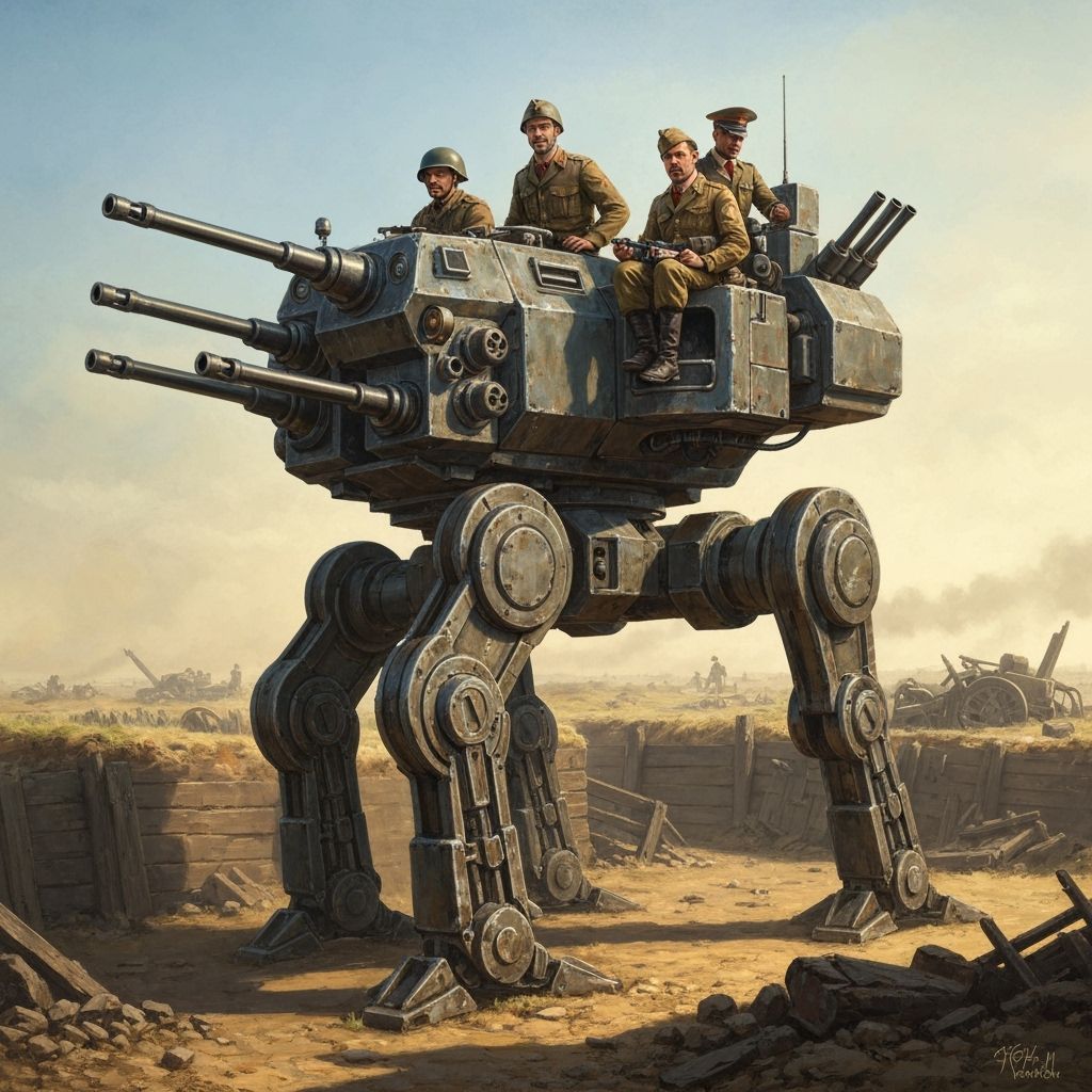 WWII Mecha Walker in Neoclassical Style