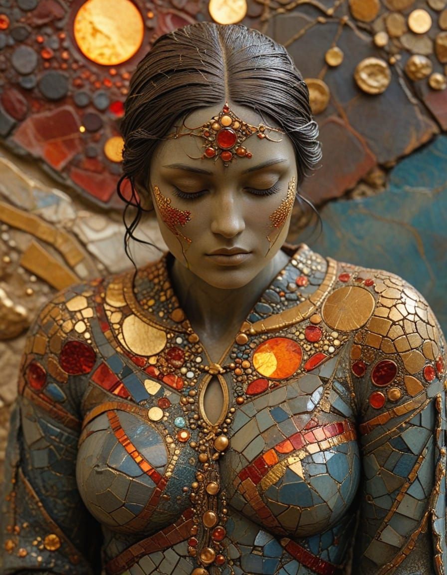 Vibrant Ocean Sunset in Thick Textured Impasto Style