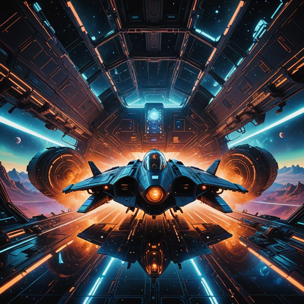 Surreal Cosmic Odyssey Through a Vibrant Nebula