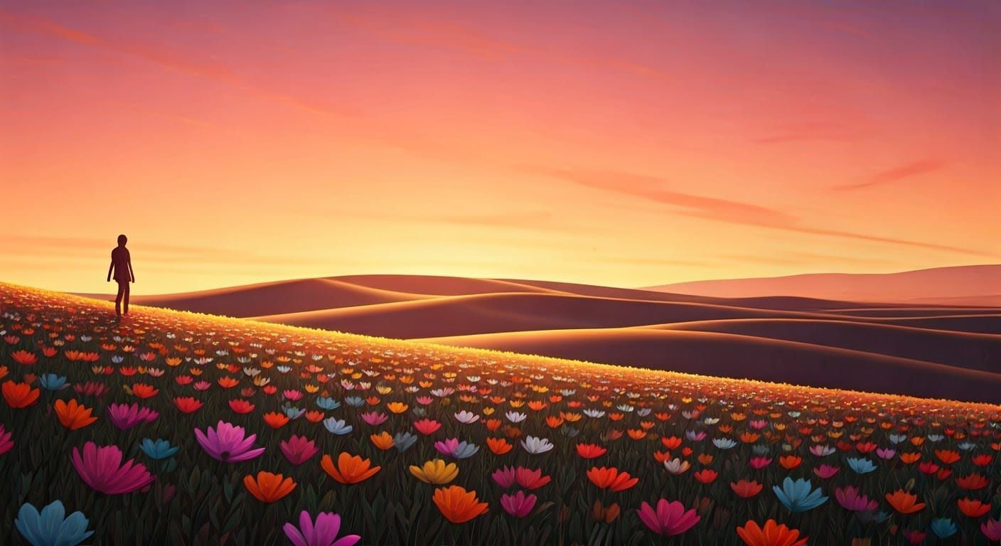 Ethereal Desert Bloom at Twilight