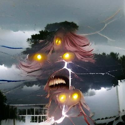 Lightning Horror AI Image