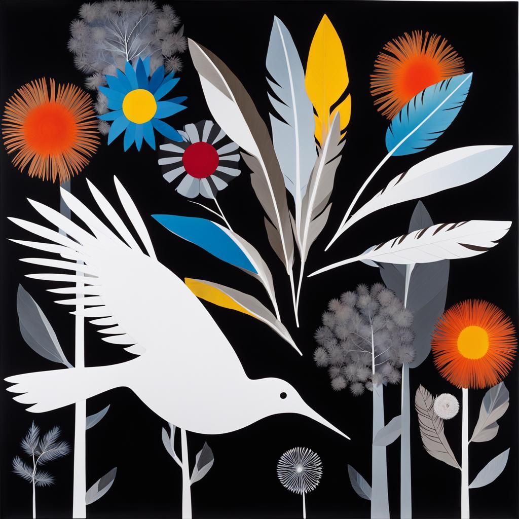 Surreal Dreamscape: Feathers, Flowers, and Fantasy in Patchw...