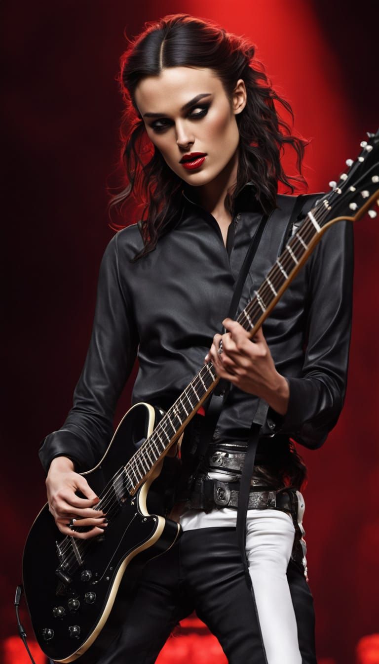 Ultrarealistic Rockstar Pop Singer on Stage