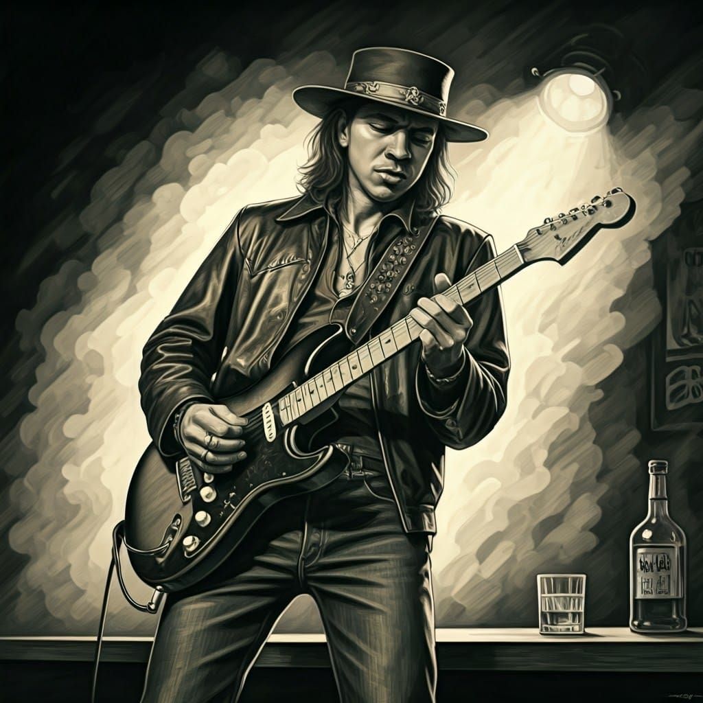 Stevie Ray Vaughan Rocks the Boneyard Blues Bar in Charcoal