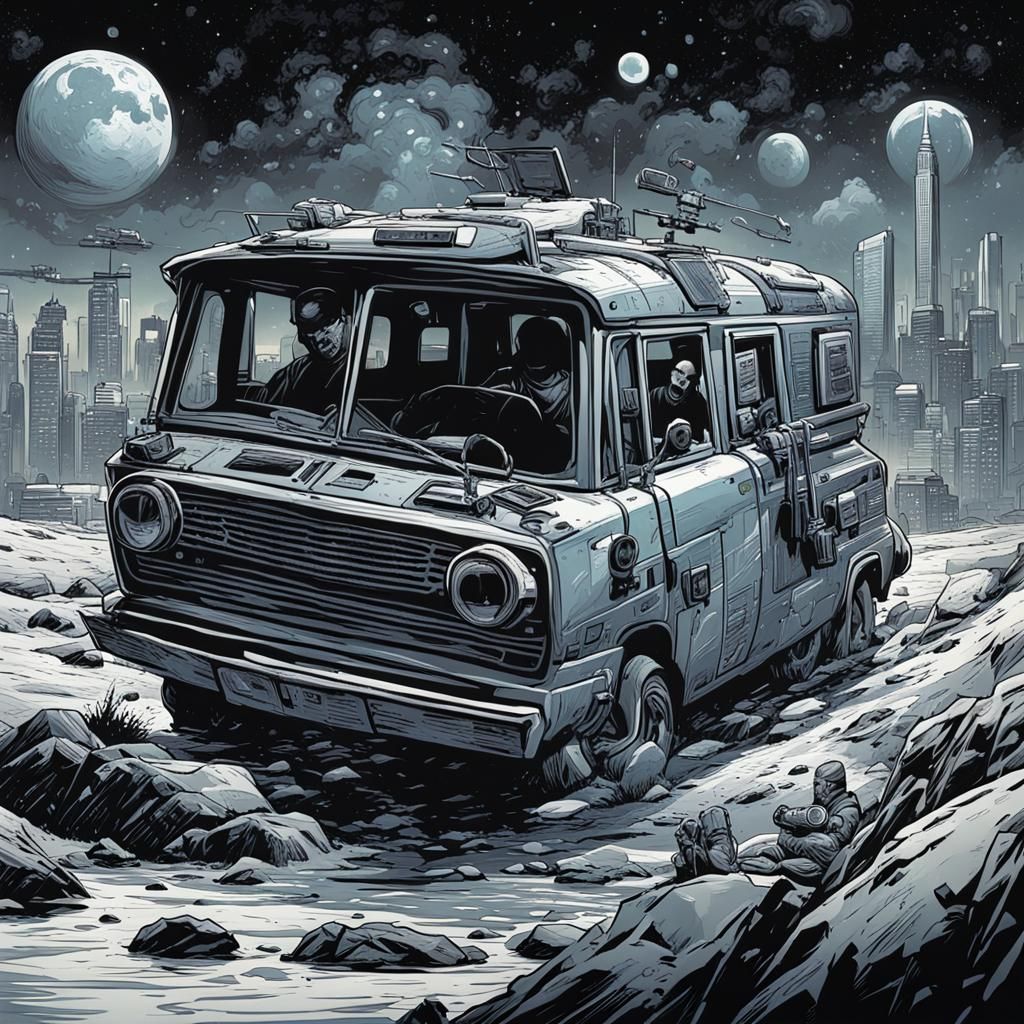 Futuristic Phone with Multiple Cameras: Comic Book Art