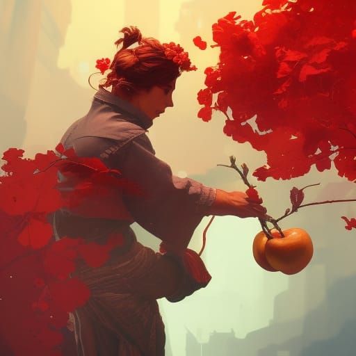 Hand Offering Apple: Hyperdetailed Concept Art