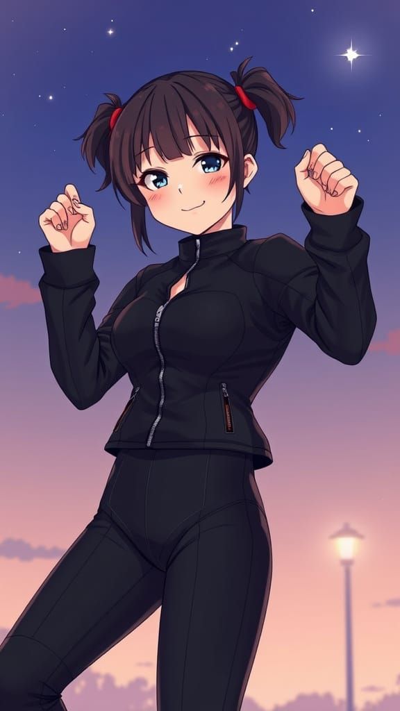 Yae Miko in Biker Suit, 3D Anime Art