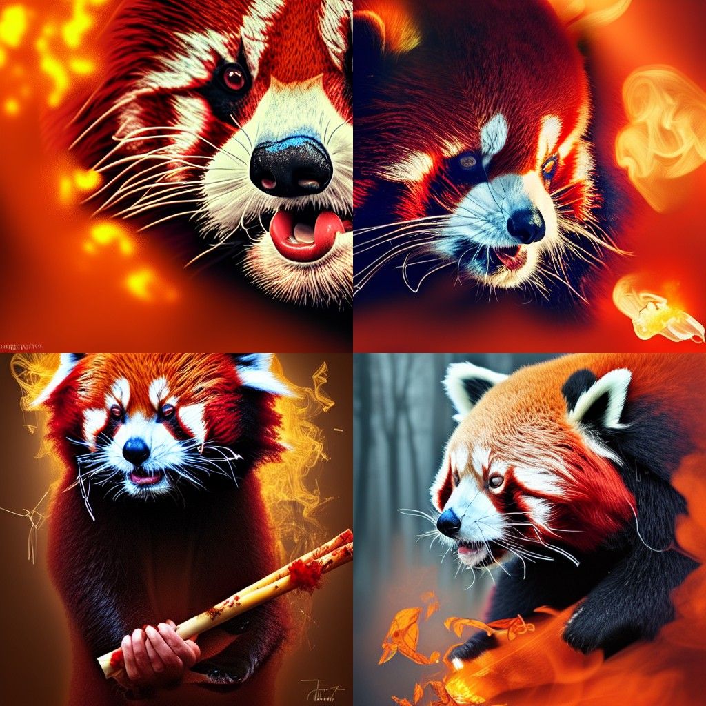 Elegant Red Panda Portrait in Hyper-Realistic Style