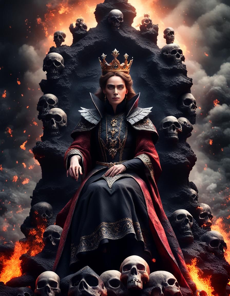 Evil Queen Emerges from Hell in Hyperrealism