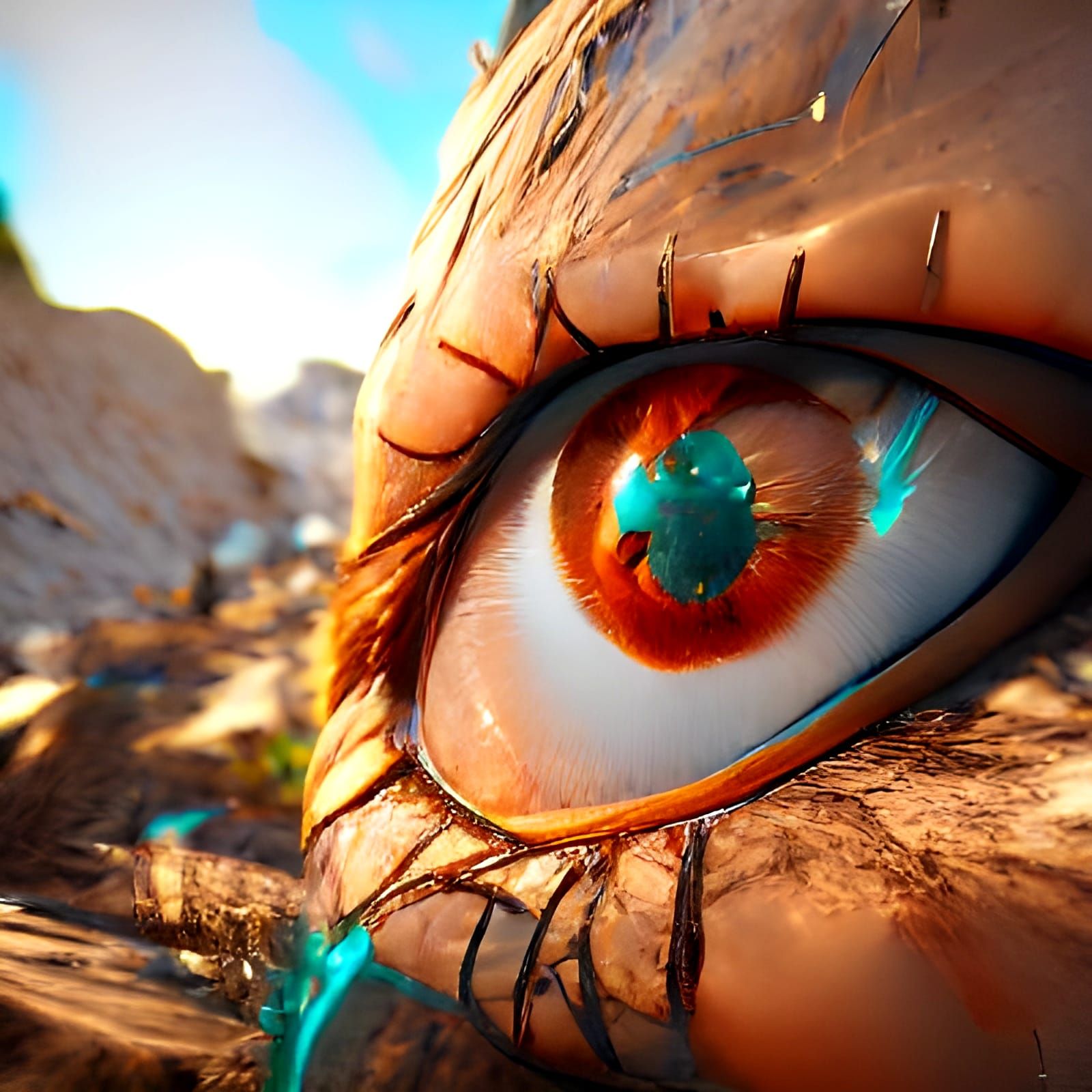 Surreal Hyperrealistic Anime Goddess in Turquoise