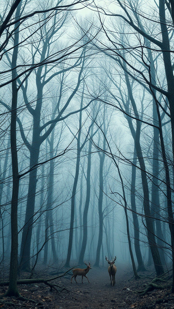 Apocalyptic Forest Aftermath: Volcanic Ash and Desolation