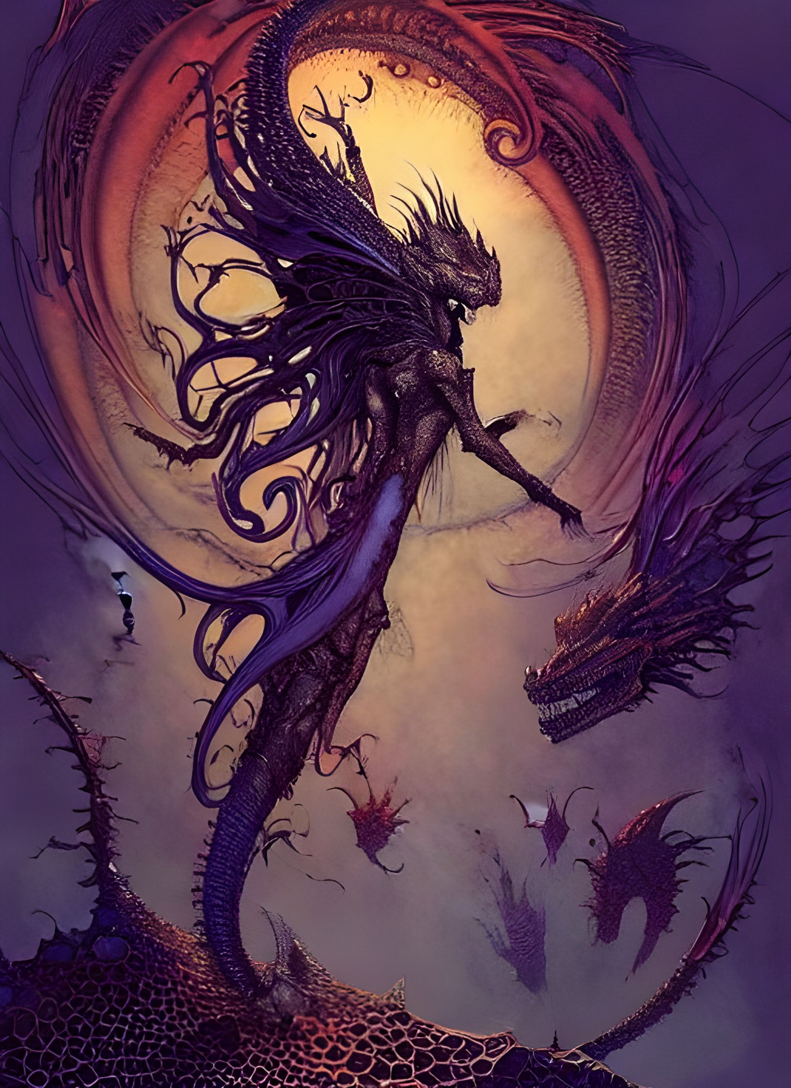 Draconic Mage in Detailed Fantasy Art Style