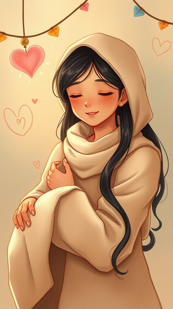 Zahia Offers Comfort and Love: Whimsical Art