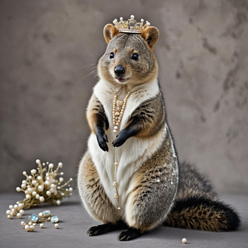 Elegant Quokka in Opulent Vintage Setting