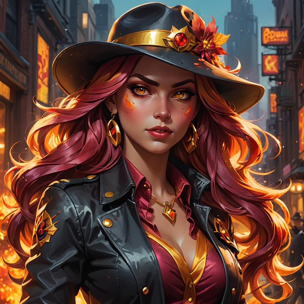 Sunset Shimmer as Gangster in Art Nouveau Style