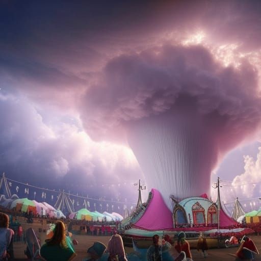Cotton Candy Funnel Cloud Over Big Top Tent
