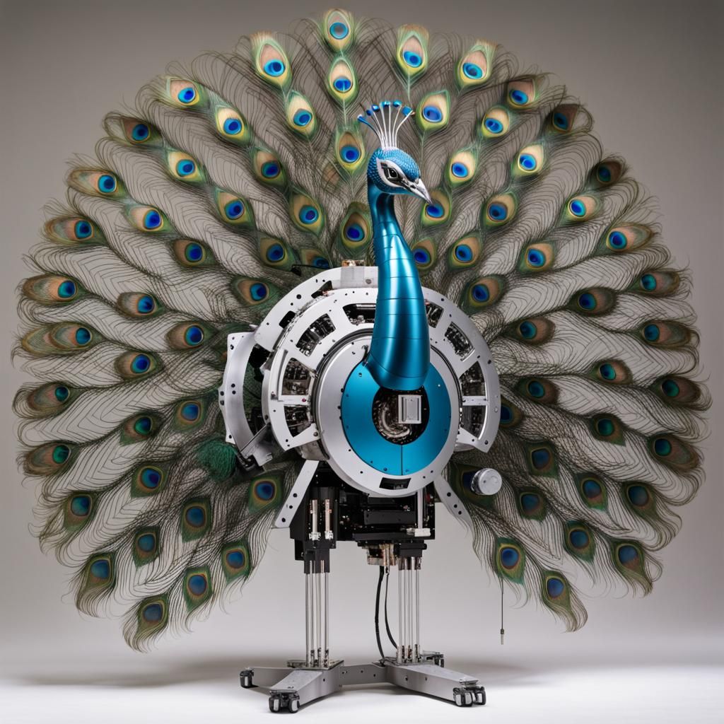 Deconstructed Robotic Peacock Exposes Inner Tech