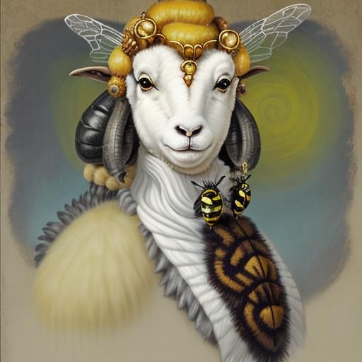 Surreal Sheep Queen Bee Hybrid in Yellow and Black
