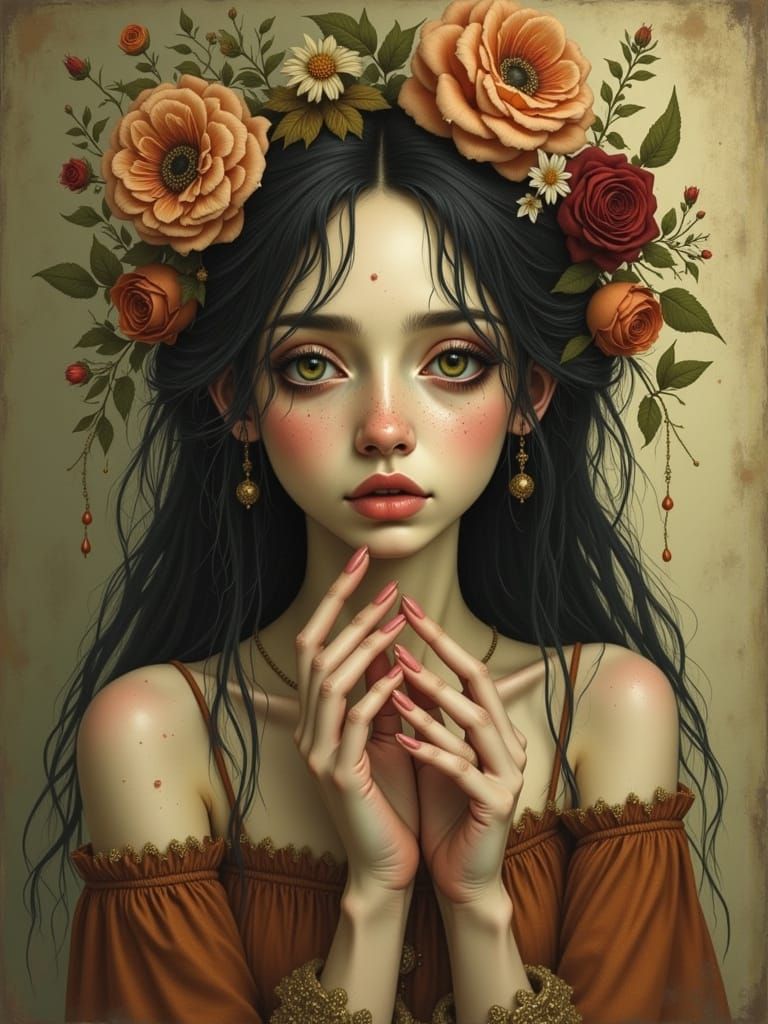 Ethereal Woman in Golden Light, Romantic Whispers