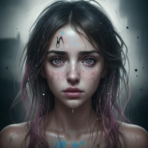 Ana de Armas Portrait in Graffiti Splash Art Style