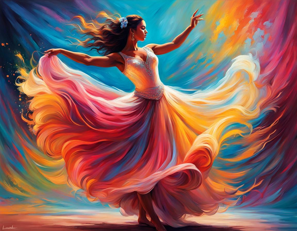 Gorgeous Meringue Dancer in Digital Chalk Art