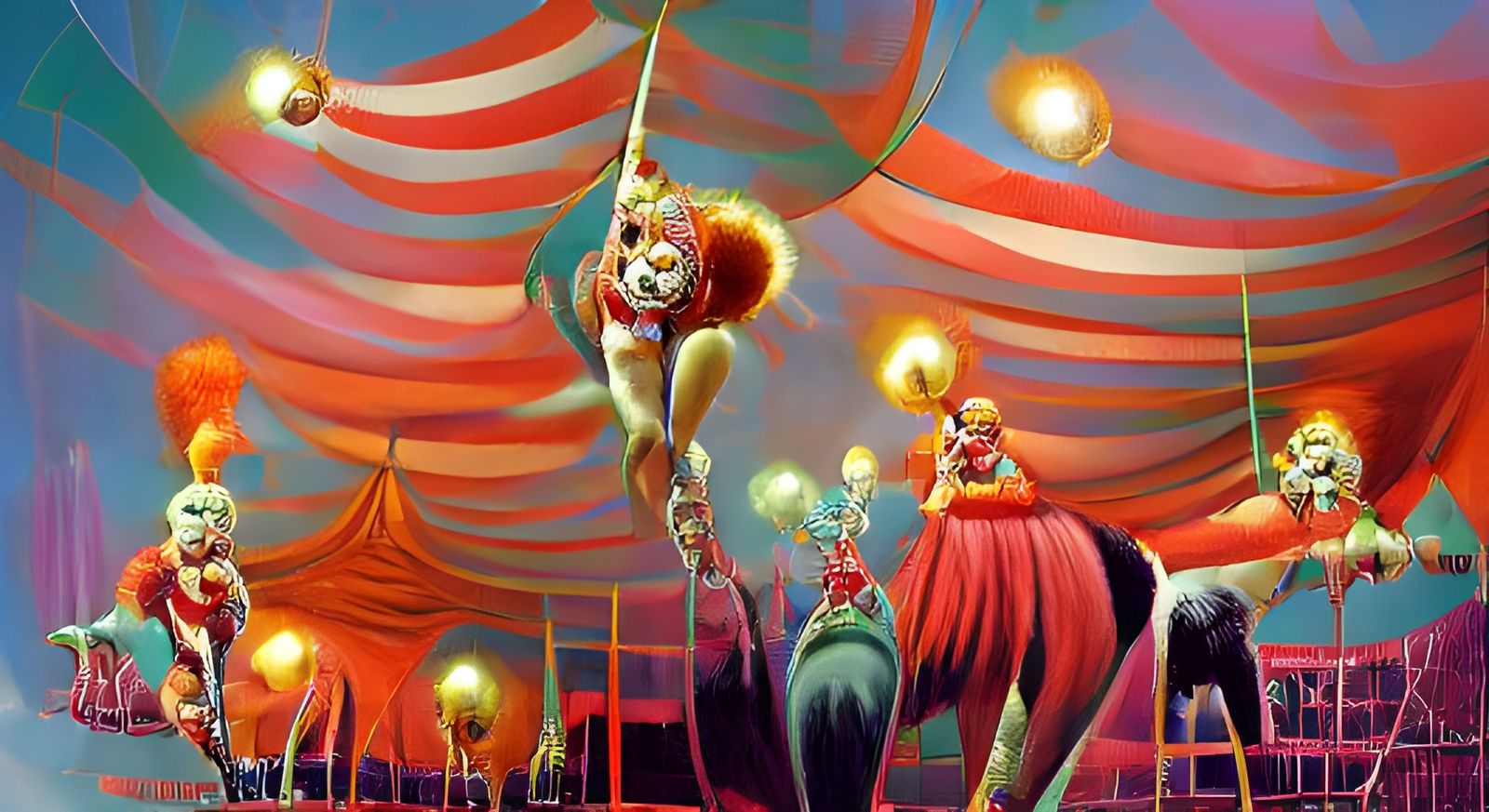 Retro Sci-Fi Circus Scene in Freas Style