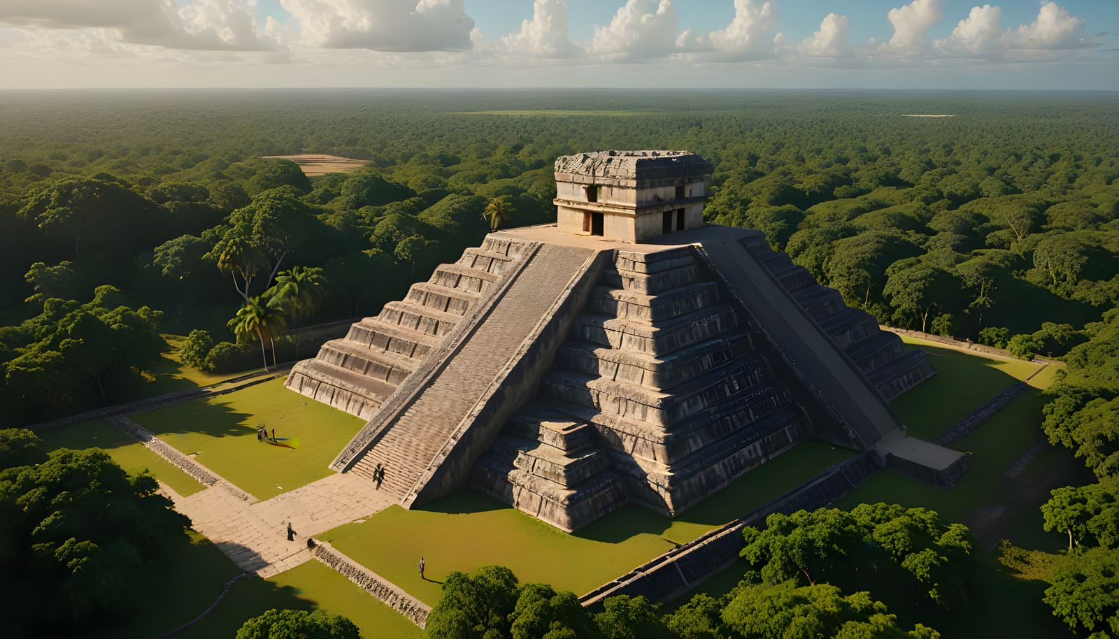 Chichen Itza in Clear Midday Sunlight