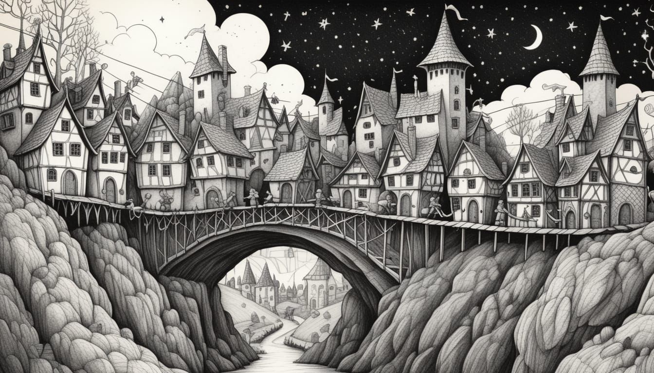 Whimsical Medieval Town on Gentle Beast