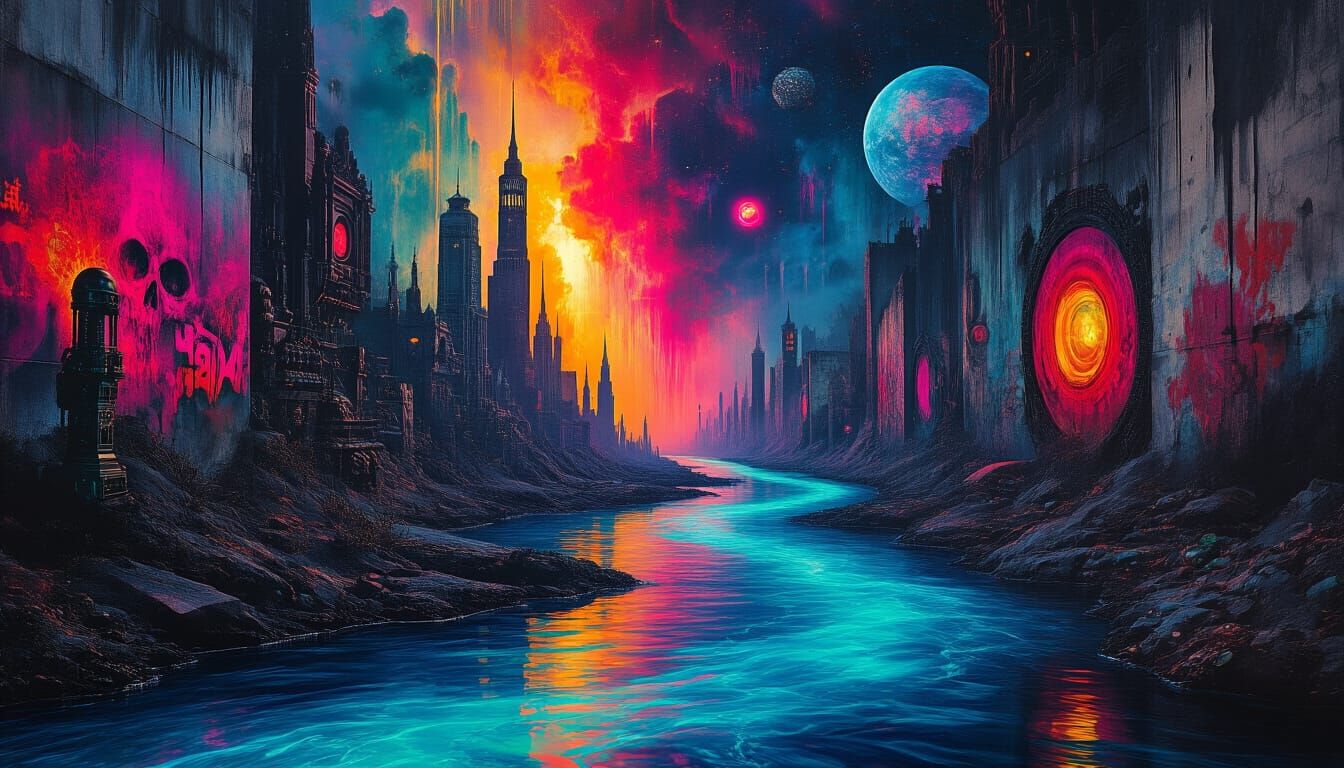 Surreal Collage of Abstract Ideas in Biomechanical Style