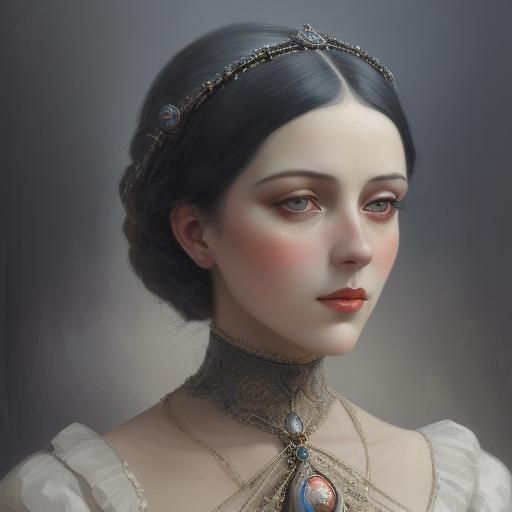 Parisian Society Lady: An Oil Portrait