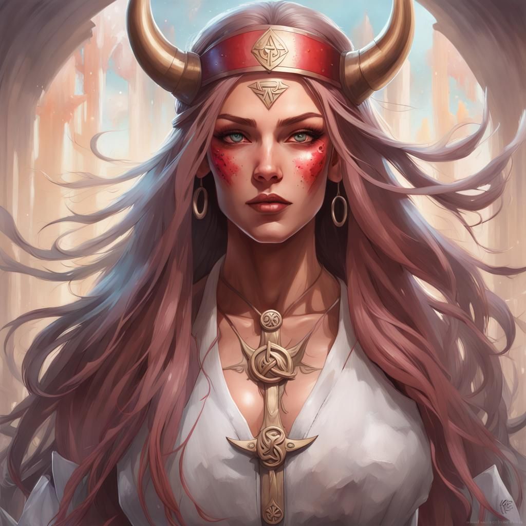 Goddess Healer Portrait in Art Nouveau Style