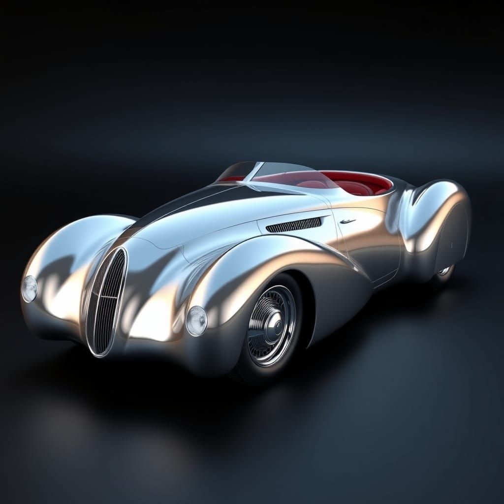 Streamlined Chrome 1936 Delahaye 135 Figoni Teardrop Classic...