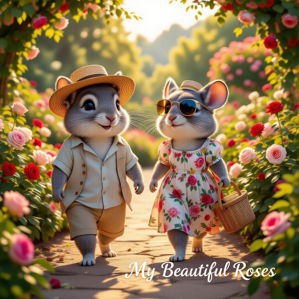 Chinchilla Tourists Visit Rose Garden in CGI