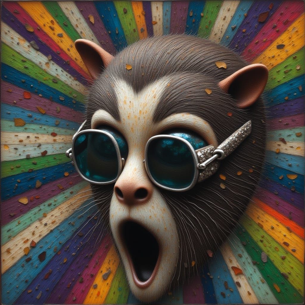 Recursive Head Devours Reflection Amidst Glitch Static