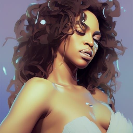 Beyoncé Portrait in Artgerm and Mucha Style