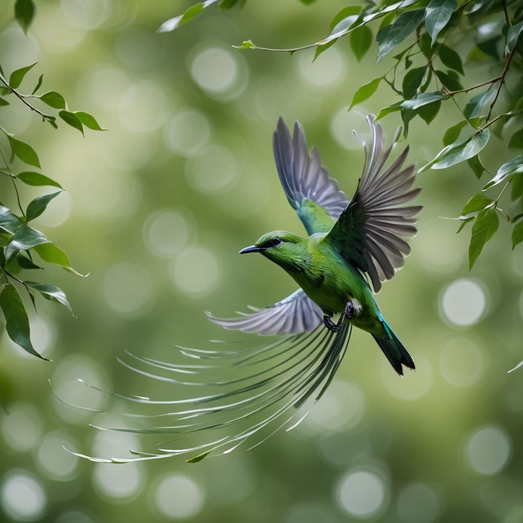 Green Bird in Flight: Breathtaking Wildlife Photography