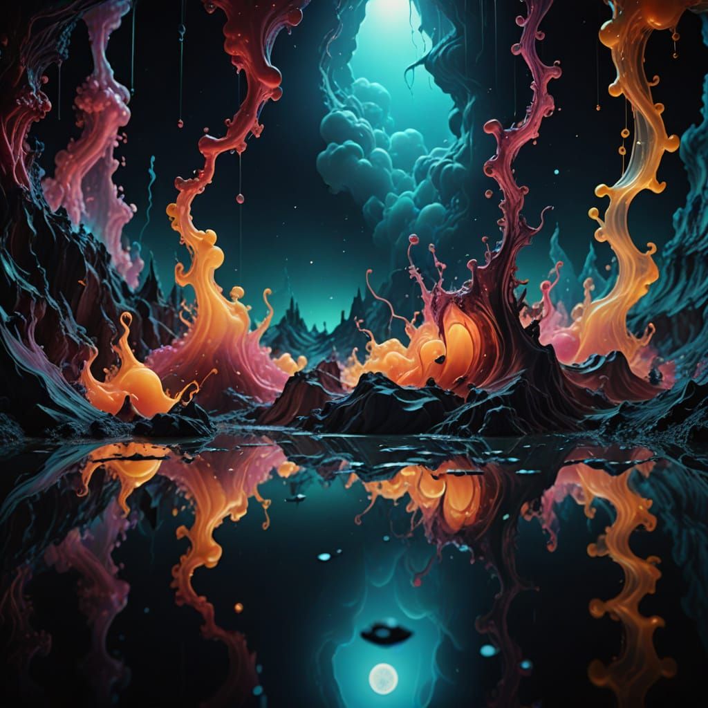 Surreal Cosmic Void in Iridescent Haze