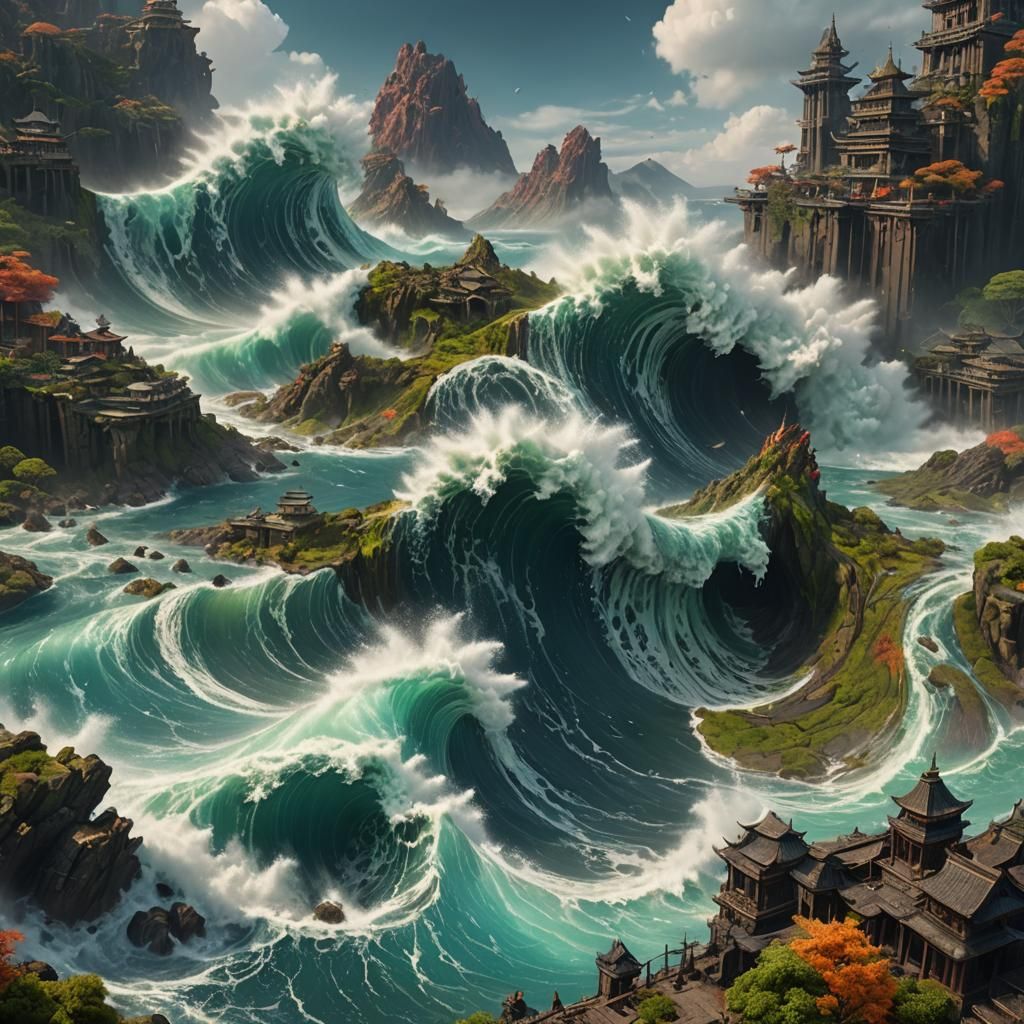 Acid Tsunami in Detailed Matte Painting