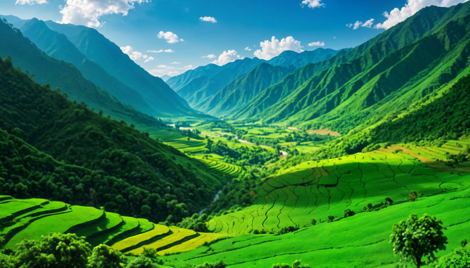Hyperrealistic View of Kambam Valley, Tamil Nadu