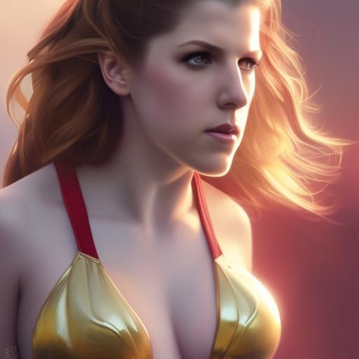 Supergirl Bikini Portrait in Art Nouveau Style