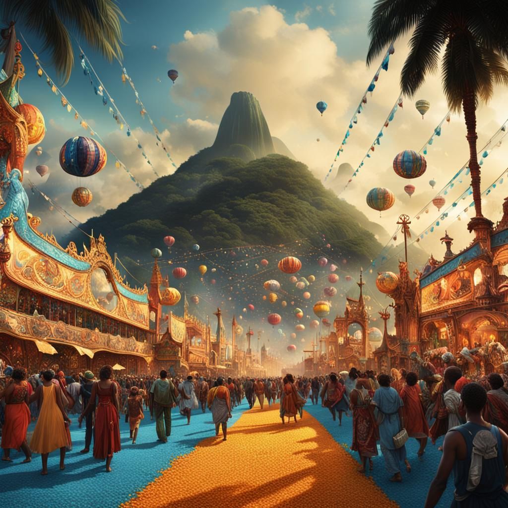 Spectacular Rio de Janeiro Carnival Digital Painting